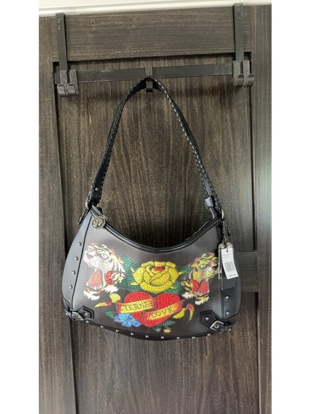 Ed Hardy Eternal Love Studded Handbag